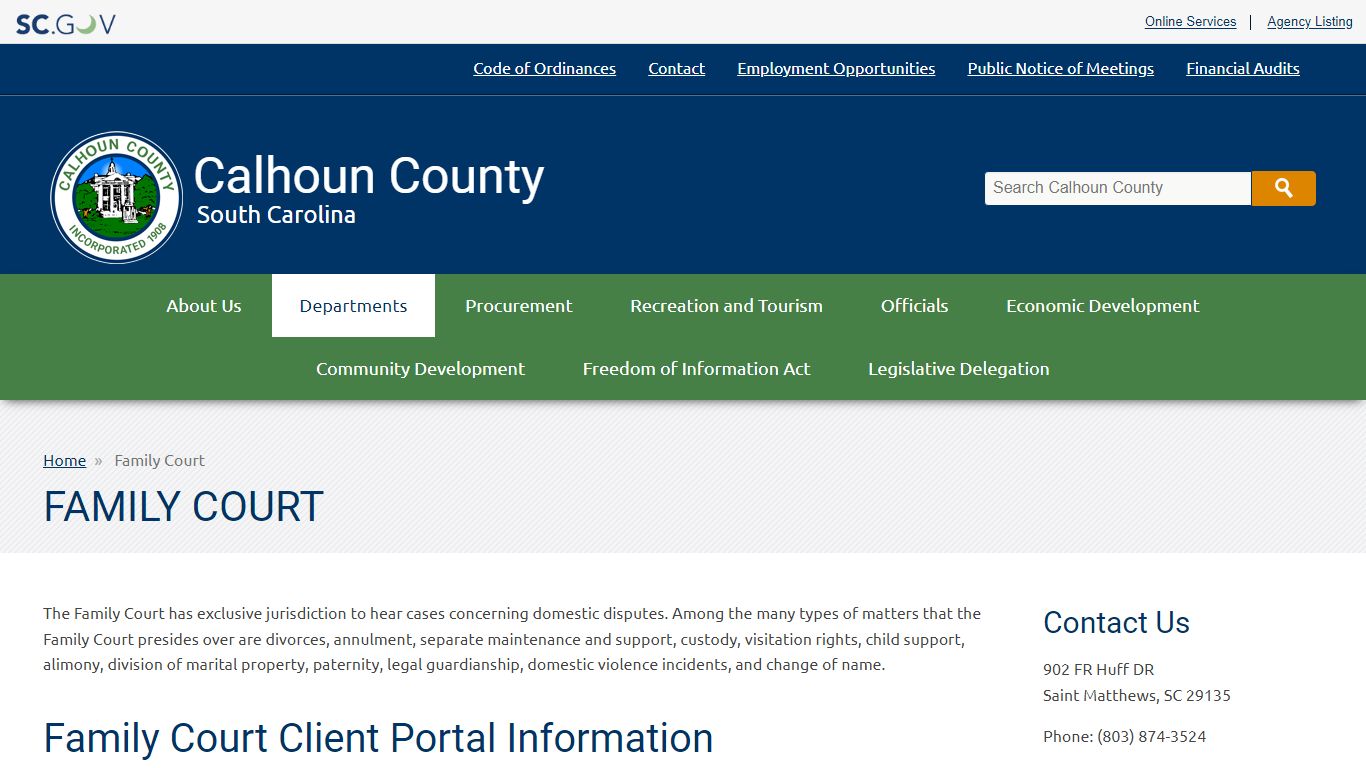 Family Court | Calhoun County